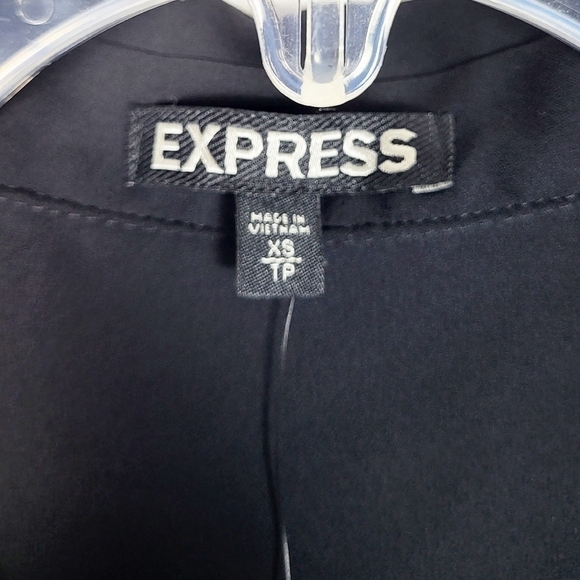 EXPRESS sleeveless button down top black - Picture 3 of 4